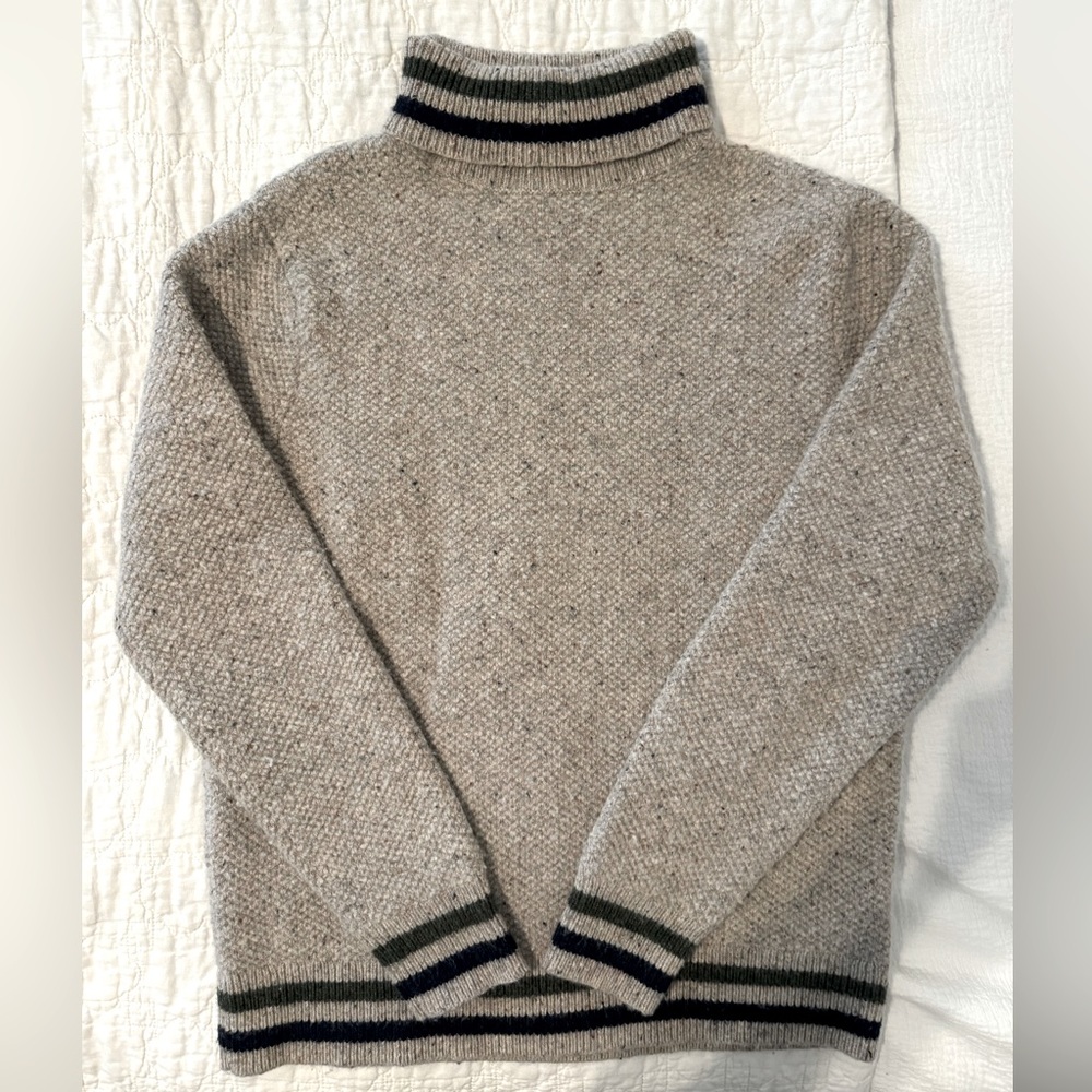J.Crew Textured Rugged Merino Wool Turtleneck Sweater